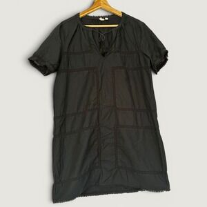 Gap Women's Large Black Short Sleeve Lace Trim Dress Boho Casual Summer